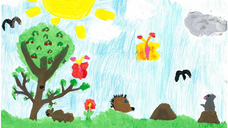 Bild: (© Gemeinde Lehre): Ein frühlingshaftes Kalenderblatt von der Grundschule Lehre