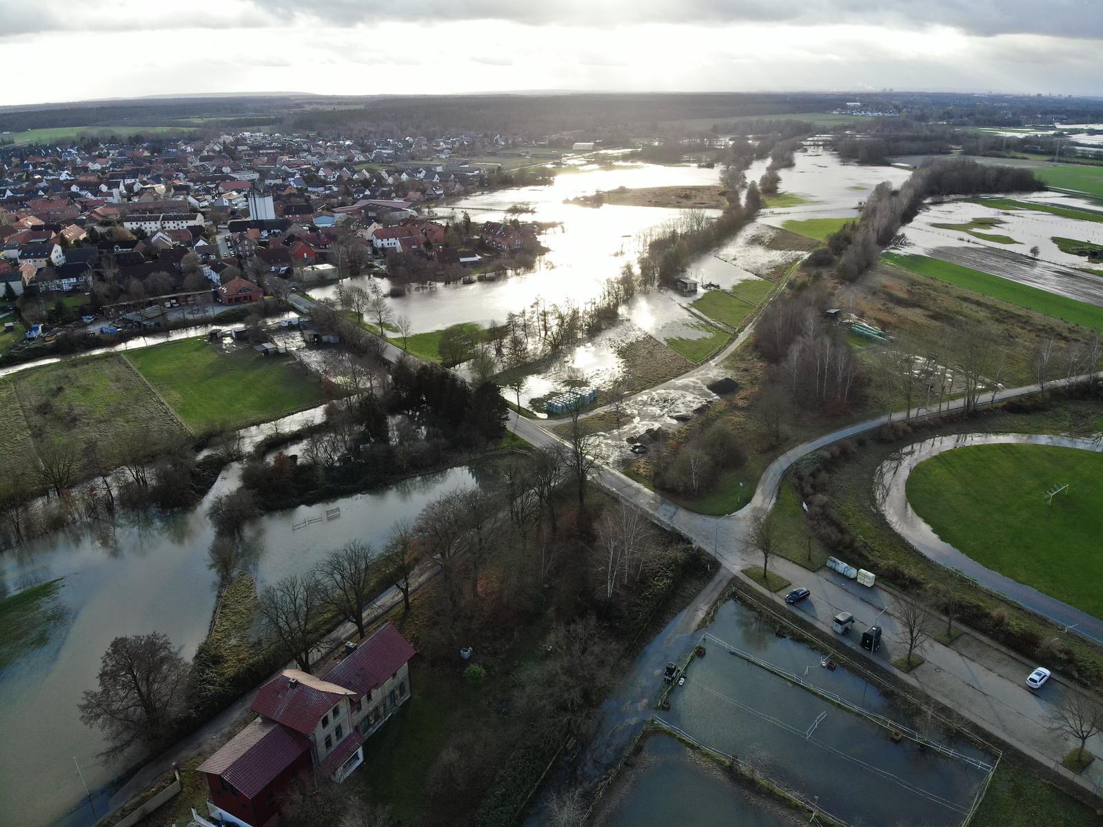 Foto: Beim Hochwasser im Dezember 2023 war auch die Gemeinde Lehre betroffen.