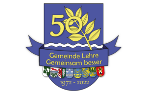 Bild vergr&ouml;&szlig;ern: Foto: (© Gemeinde Lehre): 50 Jahre Gemeinde Lehre: Das Jubiläumswappen.