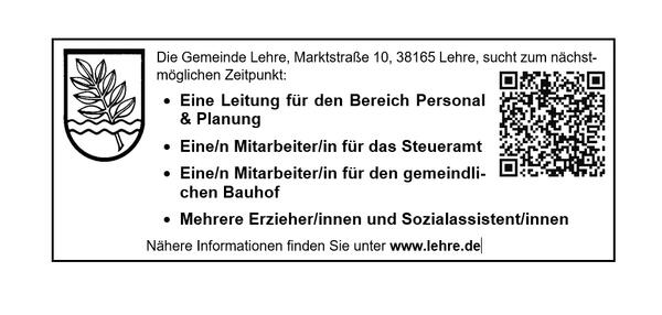 Bild vergr&ouml;&szlig;ern: Stellenanzeige