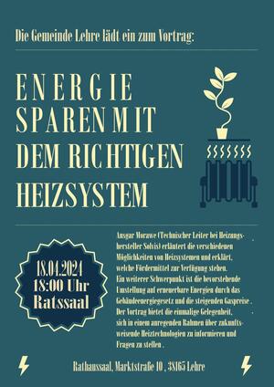Bild vergr&ouml;&szlig;ern: Bild(© Gemeinde Lehre): Im Vortrag geht es darum. wie man mit modernen Heizsystemen Energie einsparen kann.