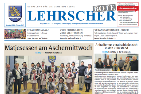 Bild vergr&ouml;&szlig;ern: Gemeinde Lehre: Der Februar Bote ist da!