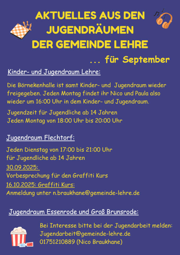 Bild vergr&ouml;&szlig;ern: Aktuelles aus den Jugendräumen der Gemeinde im September.