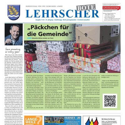 Das Tielblatt der November-Ausgabe der Gemeindezeitung Lehrscher Bote.