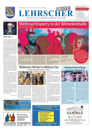 Bild vergr&ouml;&szlig;ern: Das Titelblatt der Dezember-Ausgabe der Gemeindezweitung Lehrscher Bote im Dezember 2025.