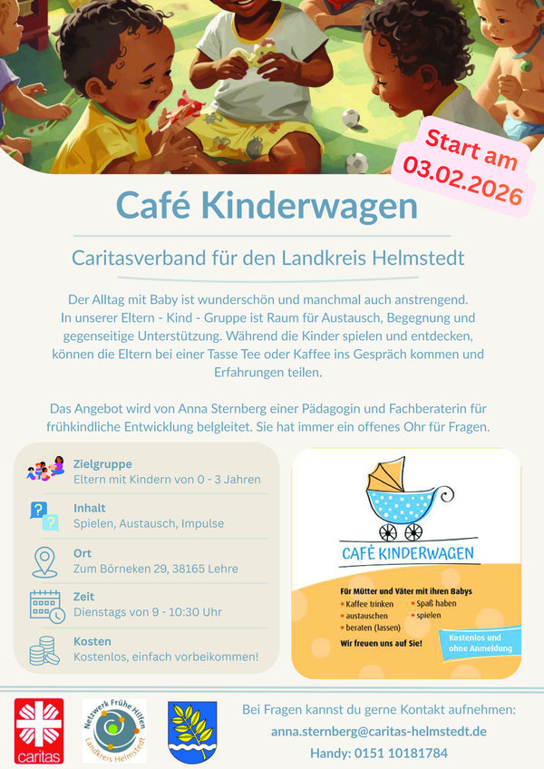 Bild vergr&ouml;&szlig;ern: Flyer Cafe Kinderwagen Lehre