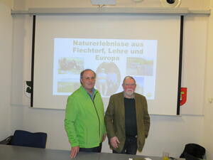 Bild vergr&ouml;&szlig;ern: Vortrag Georg Pudack und Brian Hunt.