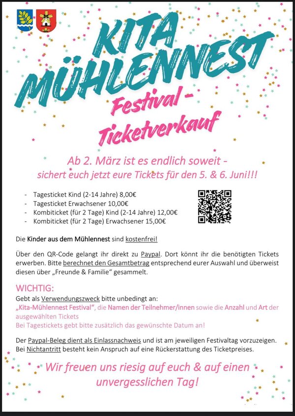 Bild vergr&ouml;&szlig;ern: Plakat Ticketverkauf Kita Festival