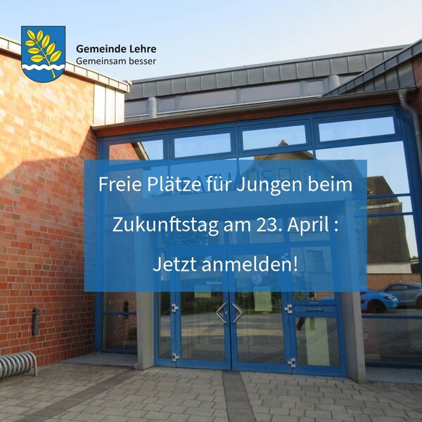 Im Rathaus wird zuerst eine Führung stattfinden und anschließend werden die Mädchen und Jungen separat in die Organisationen der Gemeinde Lehre schnuppern können.