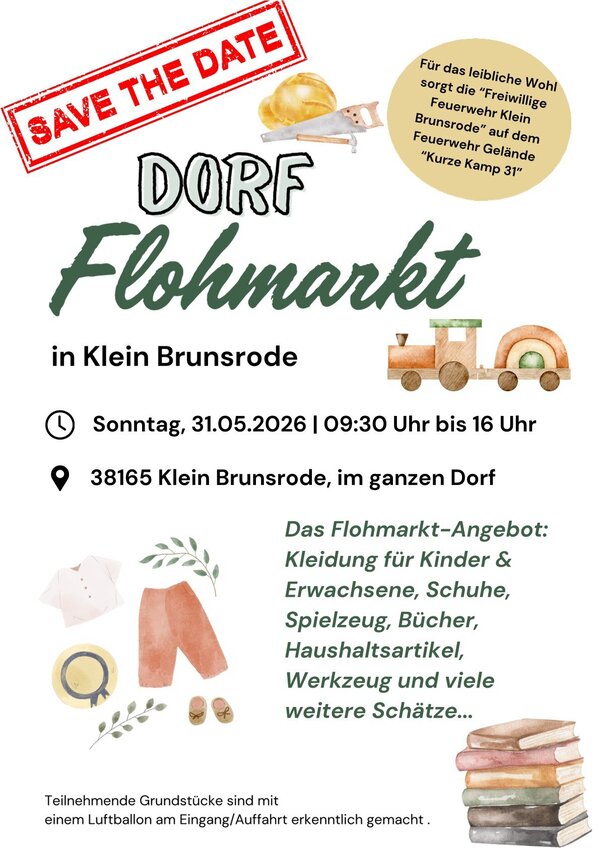 Bild vergr&ouml;&szlig;ern: Plakat Dorfflohmarkt Klein Brunsrode