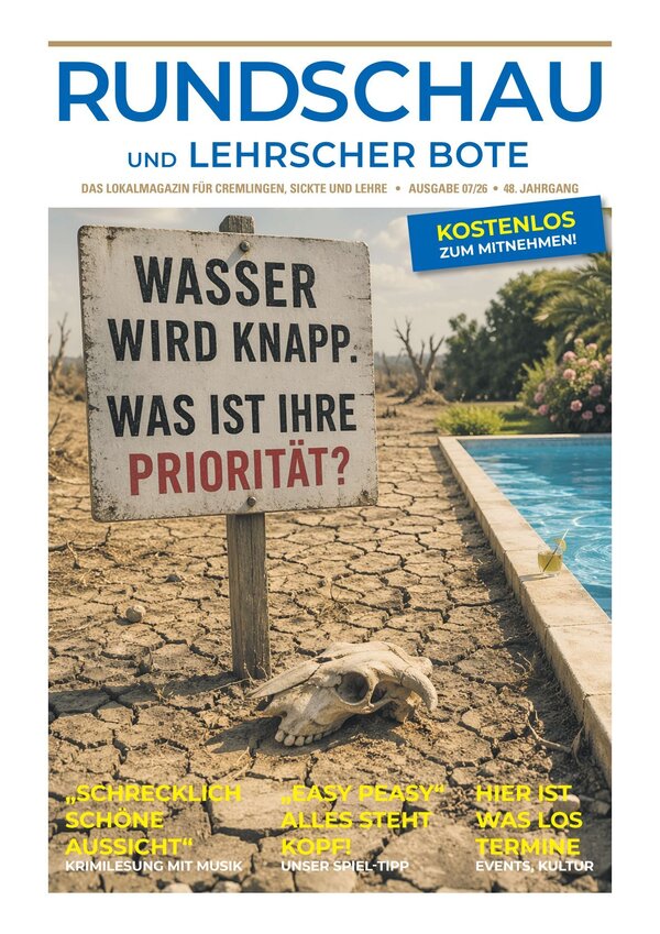 Bild vergr&ouml;&szlig;ern: Das Titelblatt der Juliausgabe der Rundschau für Juli 2026.