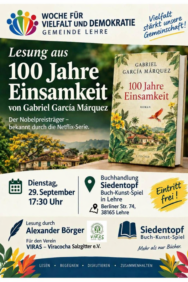 Bild vergr&ouml;&szlig;ern: Plakat Lesung aus "100 Jahre Einsamkeit"