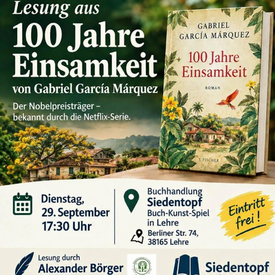 Plakat Lesung aus "100 Jahre Einsamkeit"