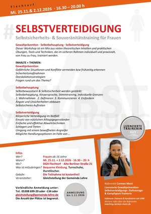 Bild vergr&ouml;&szlig;ern: Plakat Selbstverteidigungskurs