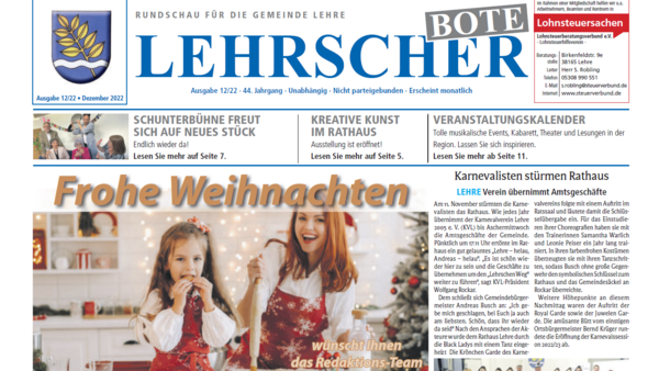 Bild vergr&ouml;&szlig;ern: Die Titelseite des Dezember-Boten (Screenshot).