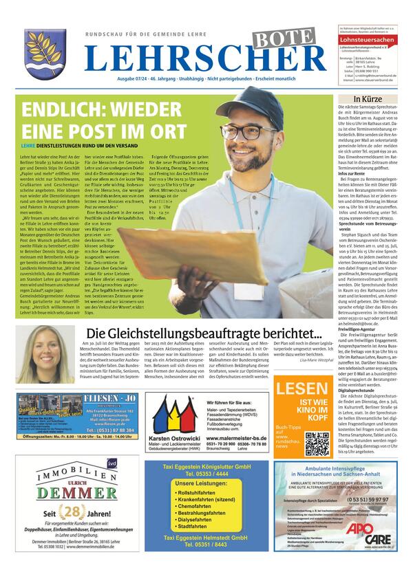 Bild vergr&ouml;&szlig;ern: Titel_Lehrscher_Bote_Juli_2024