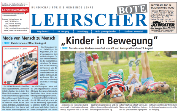 Bild vergr&ouml;&szlig;ern: Die Titelseite des Juli-Boten (Screenshot).