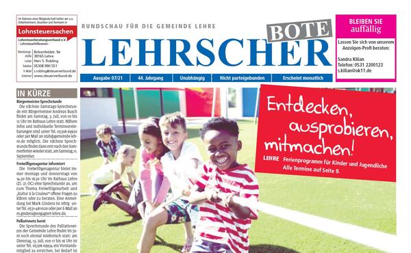 Bild vergr&ouml;&szlig;ern: Die Titelseite des Juli-Boten (Screenshot).
