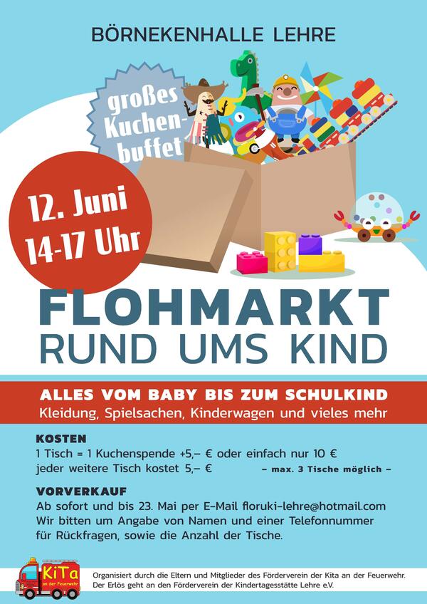 Bild vergr&ouml;&szlig;ern: Das Plakat zum Flohmarkt der Kita Lehre.